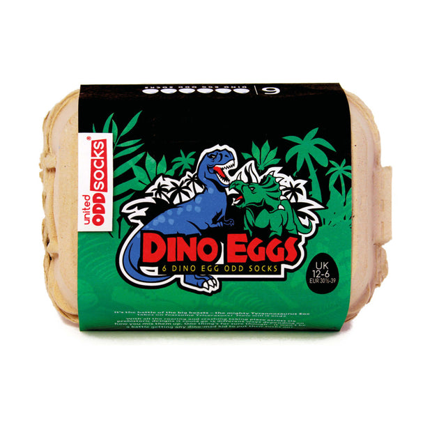 Dino Eggs - 6 Oddsocks (6Yrs+) Gift Box  - Kidz Kave UK