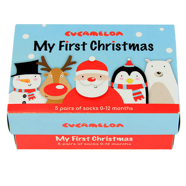 My First Christmas - 5 Pairs of Booties (0-12 Months) - Kidz Kave UK